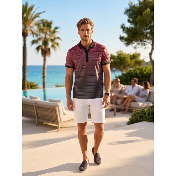  Herren-Funktions-T-Shirt mit Premium-Kragen ALTISPORT VOJ/ALM031TR05 SCHWARZ/BURGUND 