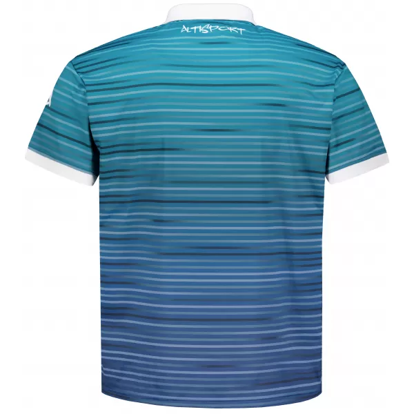  Herren-Funktions-T-Shirt mit Premium-Kragen ALTISPORT VOJ/ALM031TR05 SMARAGD/BLAU 