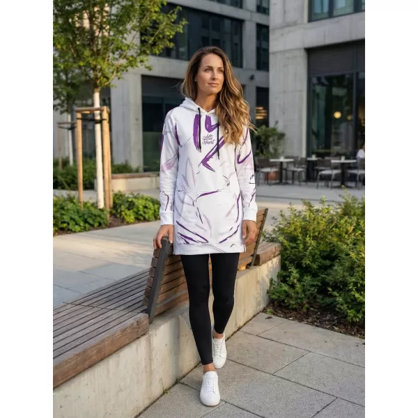  Funktionelles erweitertes Damen-Sweatshirt Premium ALTISPORT VOJ/ALW049MI03 WEIß/LILA 
