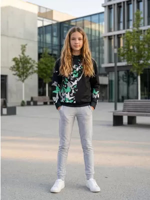 Hochwertiges Funktions-Sweatshirt für Kinder ALTISPORT VOJ/ALK022MI01 SCHWARZ/TÜRKIS