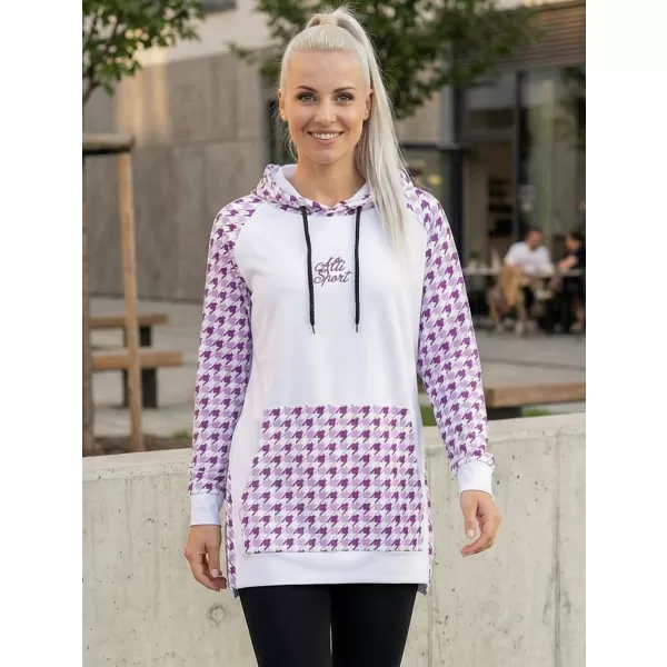  Funktionelles erweitertes Damen-Sweatshirt Premium ALTISPORT VOJ/ALW048MI03 WEIß/LILA 