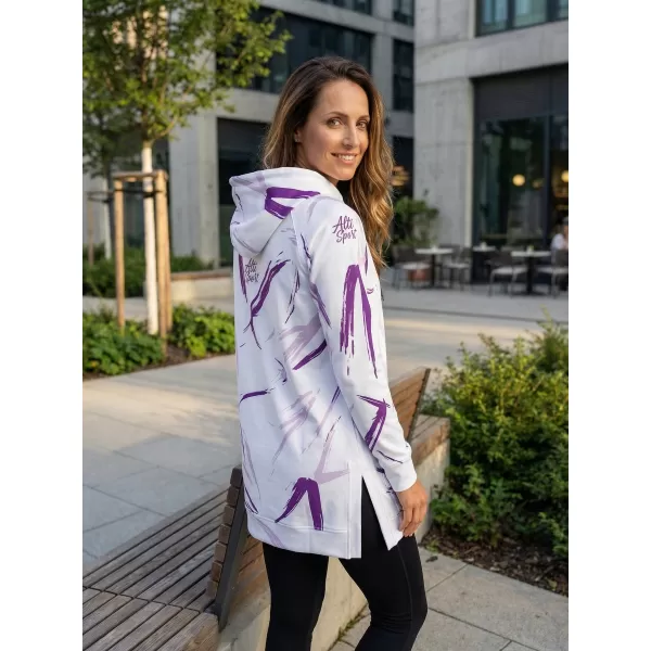  Funktionelles erweitertes Damen-Sweatshirt Premium ALTISPORT VOJ/ALW049MI03 WEIß/LILA 