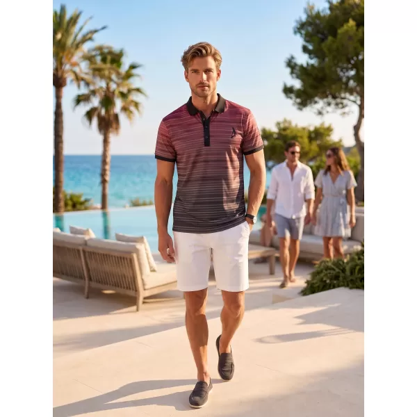  Herren-Funktions-T-Shirt mit Premium-Kragen ALTISPORT VOJ/ALM031TR05 SCHWARZ/BURGUND 
