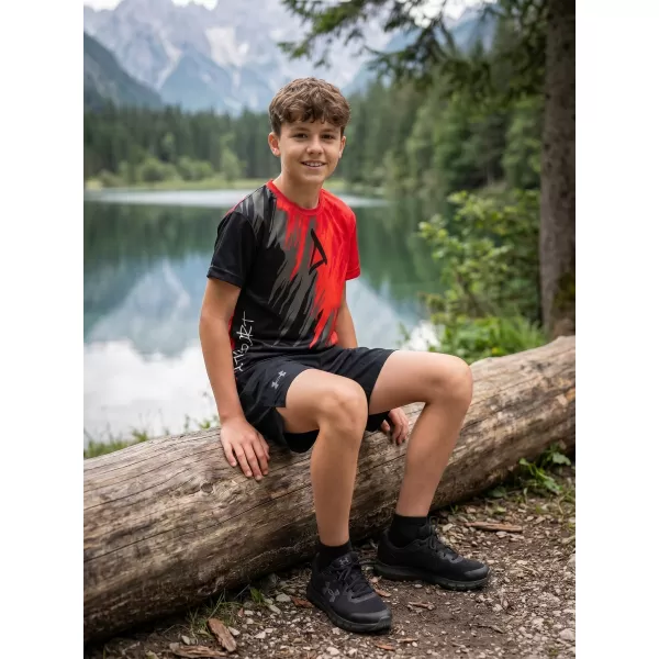  Hochwertiges Funktions-T-Shirt für Kinder ALTISPORT VOJ/ALK006TR01 SCHWARZ/ROT 