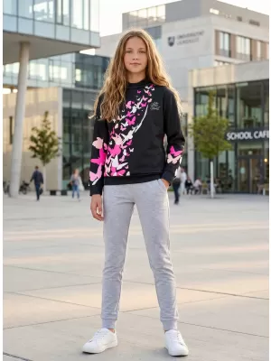Hochwertiges Funktions-Sweatshirt für Kinder ALTISPORT VOJ/ALK022MI01 SCHWARZ/ROSA