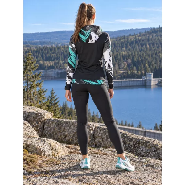  Hochwertiges Funktions-Sweatshirt für Damen ALTISPORT VOJ/ALW039MI01 SCHWARZ/TÜRKIS 