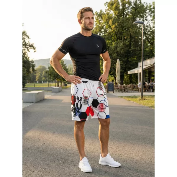  Herren Premium Funktionsshorts ohne Taschen ALTISPORT VOJ/ALM036KRA02 HEXA WEIß 