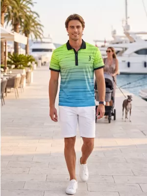 Herren-Funktions-T-Shirt mit Premium-Kragen ALTISPORT VOJ/ALM031TR05 NEONGELB/PETROLEUM