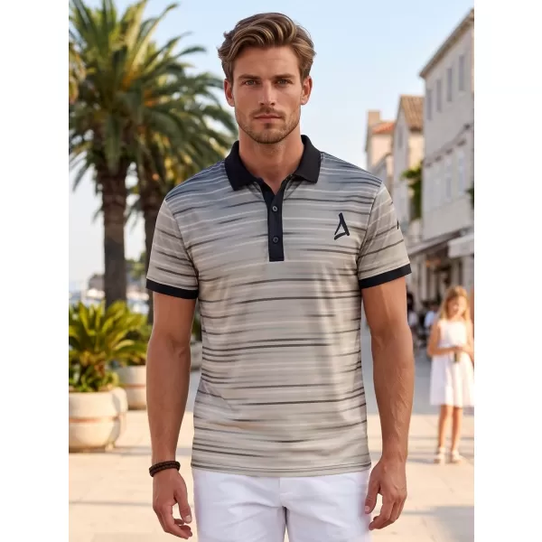  Herren-Funktions-T-Shirt mit Premium-Kragen ALTISPORT VOJ/ALM031TR05 SCHWARZ/BRAUN 