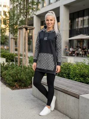 Funktionelles erweitertes Damen-Sweatshirt Premium ALTISPORT VOJ/ALW048MI03 SCHWARZ UND WEIß