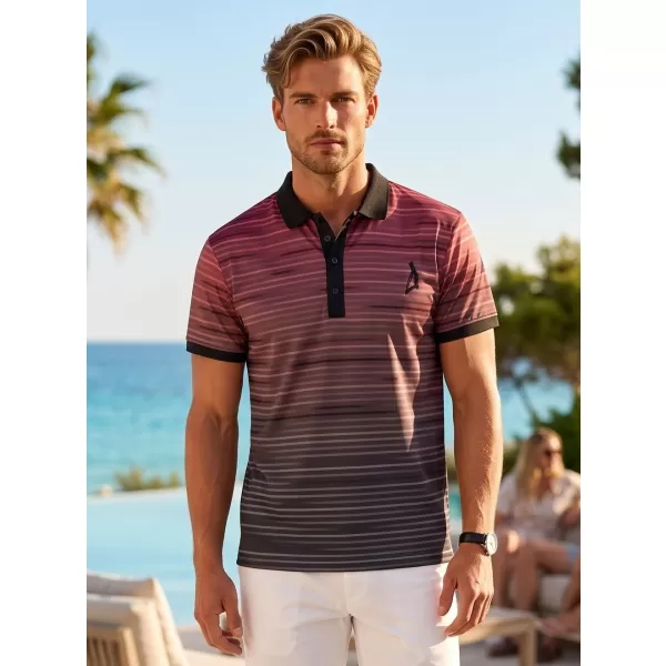  Herren-Funktions-T-Shirt mit Premium-Kragen ALTISPORT VOJ/ALM031TR05 SCHWARZ/BURGUND 