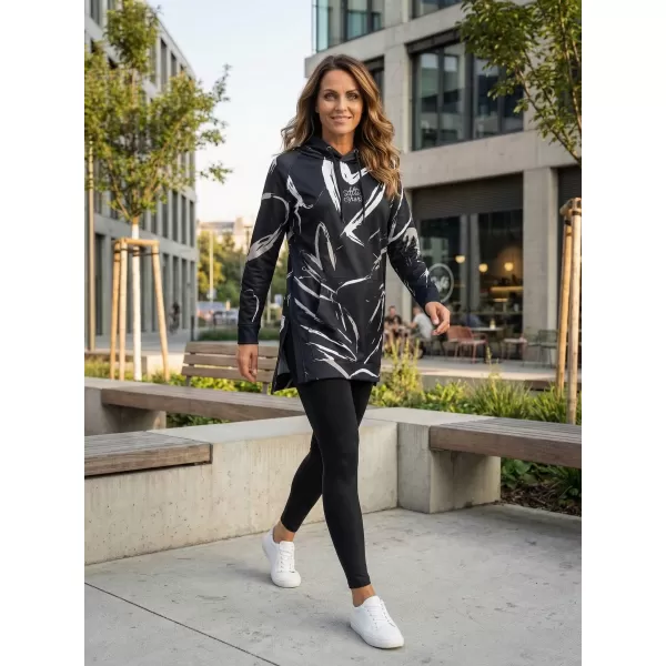  Funktionelles erweitertes Damen-Sweatshirt Premium ALTISPORT VOJ/ALW049MI03 SCHWARZ UND WEIß 