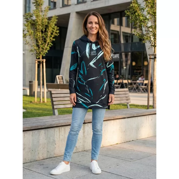  Funktionelles erweitertes Damen-Sweatshirt Premium ALTISPORT VOJ/ALW049MI03 SCHWARZ UND BLAU 