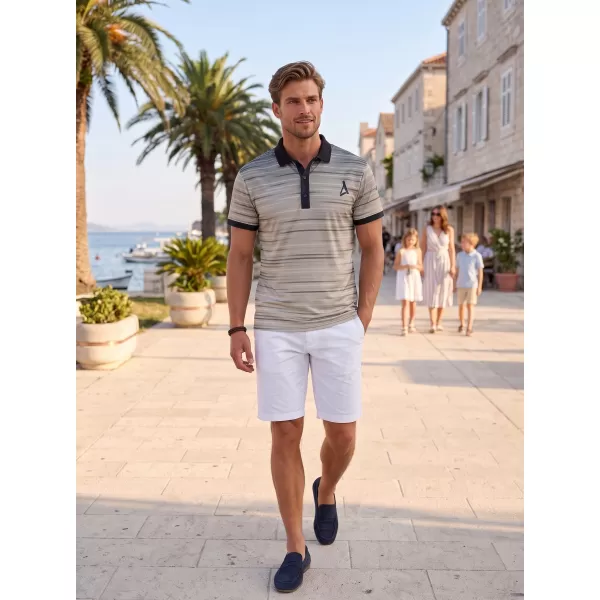  Herren-Funktions-T-Shirt mit Premium-Kragen ALTISPORT VOJ/ALM031TR05 SCHWARZ/BRAUN 