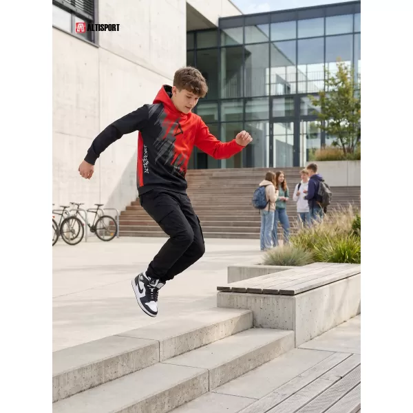  Hochwertiges Funktions-Sweatshirt für Kinder ALTISPORT VOJ/ALK006MI01 SCHWARZ/ROT 