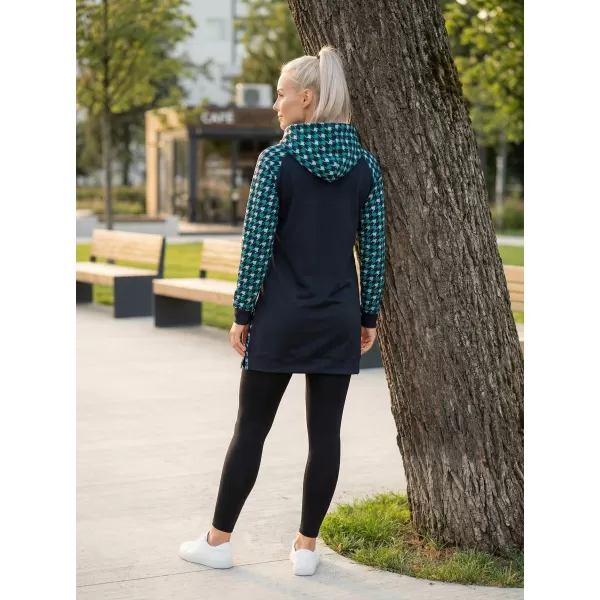  Funktionelles erweitertes Damen-Sweatshirt Premium ALTISPORT VOJ/ALW048MI03 SCHWARZ UND BLAU 