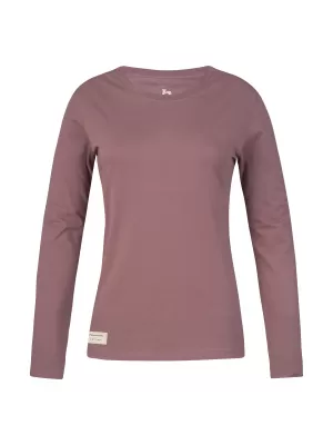 Damen-T-Shirt mit langen Ärmeln HANNAH ALERIN ROSA-TAUPE