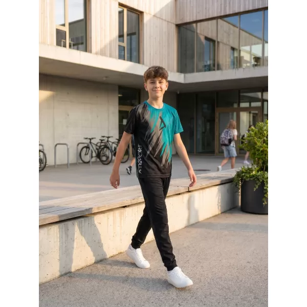  Hochwertiges Funktions-T-Shirt für Kinder ALTISPORT VOJ/ALK006TR01 SCHWARZ/KEROSIN 