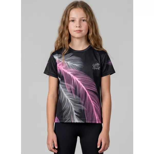  Hochwertiges Funktions-T-Shirt für Kinder ALTISPORT VOJ/ALK001TR01 SCHWARZ/HELLROSA 