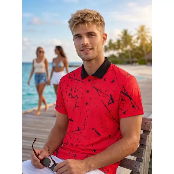  Herren-Funktions-T-Shirt mit Premium-Kragen ALTISPORT VOJ/ALM034TR05 ROT 