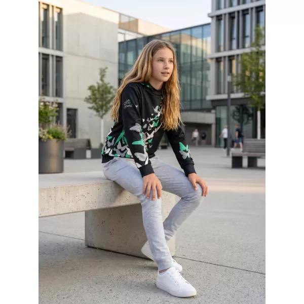  Hochwertiges Funktions-Sweatshirt für Kinder ALTISPORT VOJ/ALK022MI01 SCHWARZ/TÜRKIS 