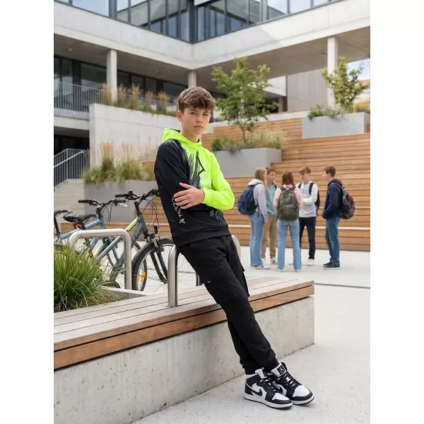  Hochwertiges Funktions-Sweatshirt für Kinder ALTISPORT VOJ/ALK006MI01 SCHWARZ UND GELB 
