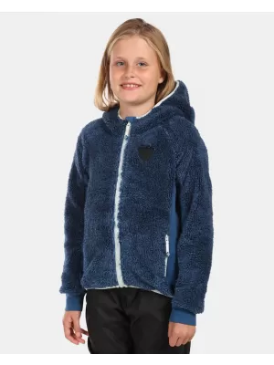 Fleece-Kapuzenpullover für Mädchen KILPI NORKA-JG WJ0211KI DUNKELBLAU