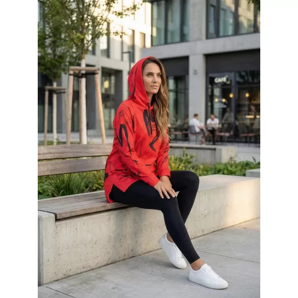  Funktionelles erweitertes Damen-Sweatshirt Premium ALTISPORT VOJ/ALW049MI03 ROT UND SCHWARZ 