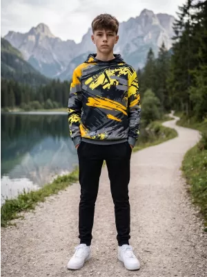 Hochwertiges Funktions-Sweatshirt für Kinder ALTISPORT VOJ/ALK014MI01 SCHWARZ UND GELB