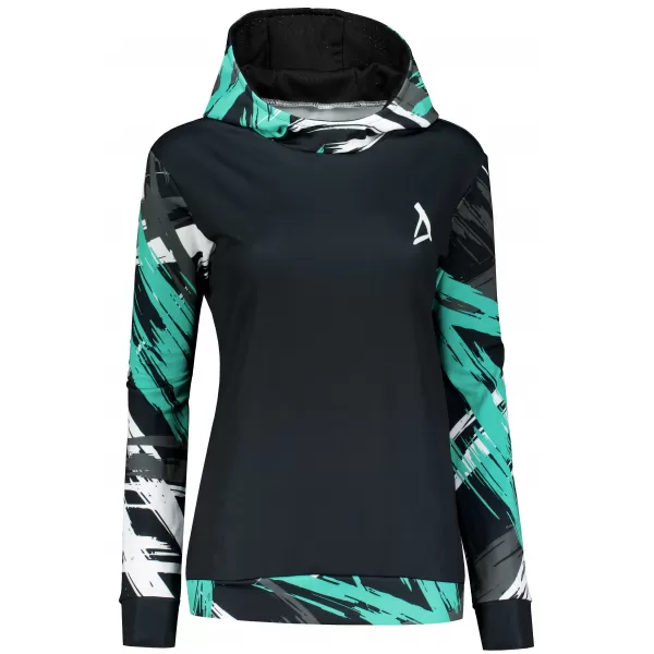  Hochwertiges Funktions-Sweatshirt für Damen ALTISPORT VOJ/ALW039MI01 SCHWARZ/TÜRKIS 