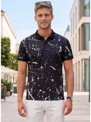 Herren-Funktions-T-Shirt mit Premium-Kragen ALTISPORT VOJ/ALM034TR05 SCHWARZ