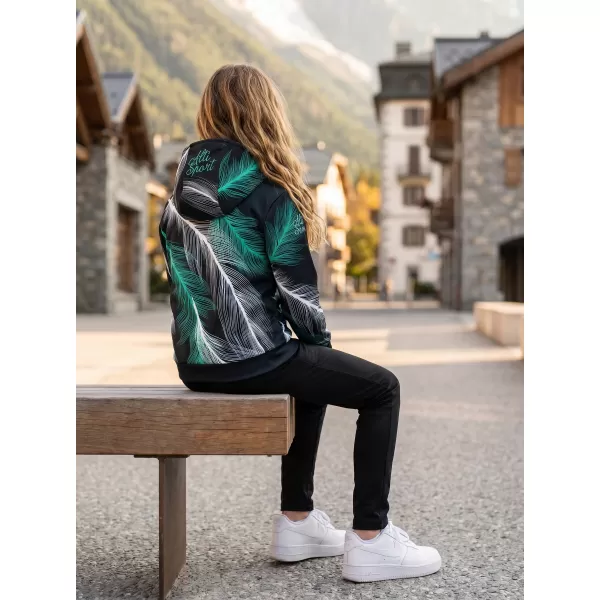  Dětská funkční mikina premium ALTISPORT VOJ/ALK001MI01 ČERNÁ/TYRKYSOVÁ 
