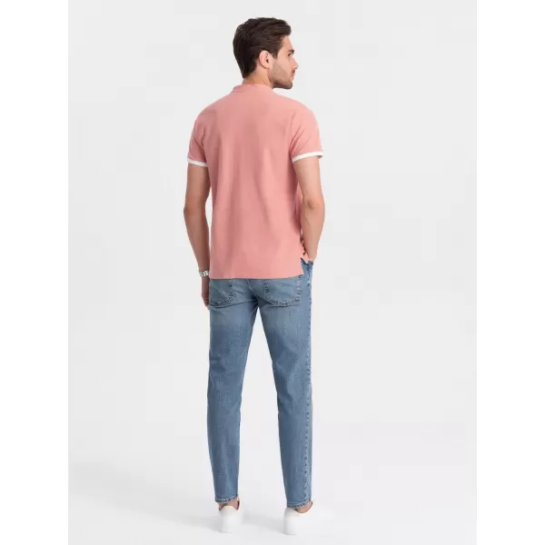  Herren t -Shirt mit einem Kragen OMBRE OM-TSCT-0156 ROSA 