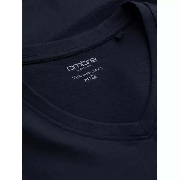  Herren t -Shirt mit einem langen Ärmel OMBRE OM-LSBL-0108 MARINEBLAU 