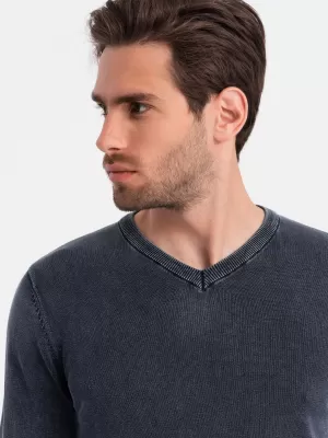 Herrenpullover OMBRE OM-SWOS-0108 MARINEBLAU