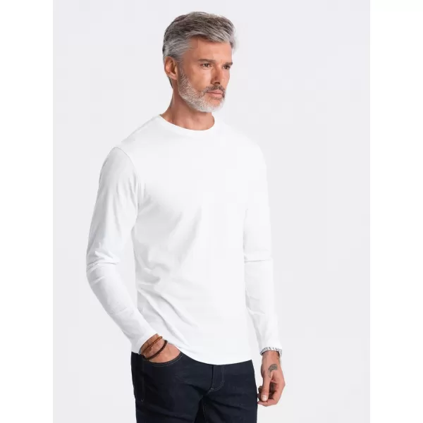  Herren t -Shirt mit langen Ärmeln OMBRE OM-LSBL-0106 WEIß 