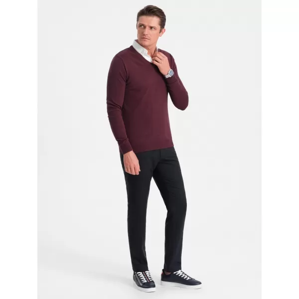  Herrenpullover OMBRE OM-SWSW-0102 KASTANIENBRAUN 