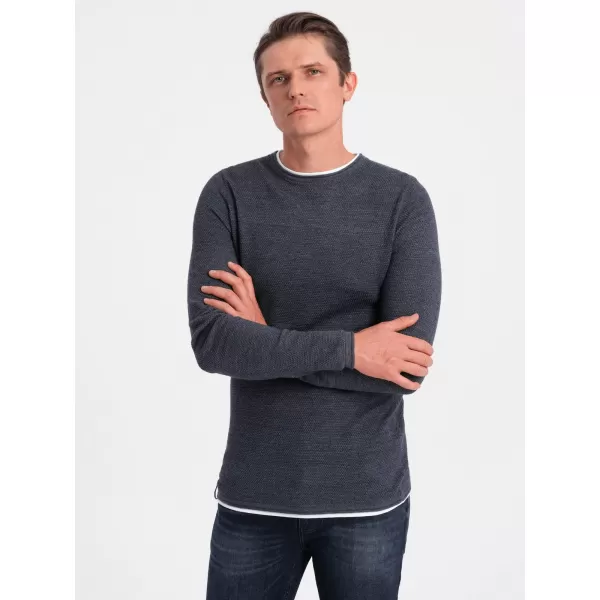  Herrenpullover OMBRE OM-SWSW-0103 MARINEBLAUE MELANGE 