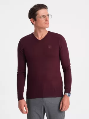 Herrenpullover OMBRE OM-SWBS-0107 KASTANIENBRAUN