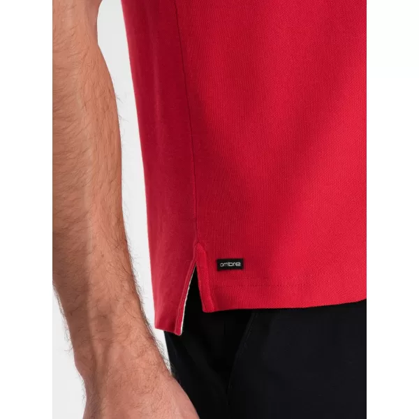  Herren t -Shirt mit einem Kragen OMBRE OM-TSCT-0156 ROT 