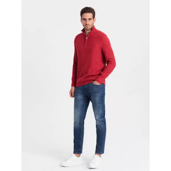  Herrenpullover OMBRE OM-SWZS-0105 ROT 