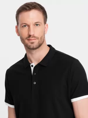 Herren t -Shirt mit einem Kragen OMBRE OM-POSS-0113 SCHWARZ