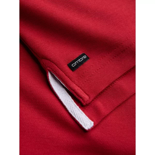  Herren t -Shirt mit einem Kragen OMBRE OM-TSCT-0156 ROT 