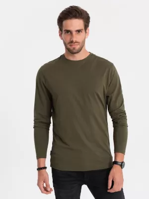 Herren t -Shirt mit einem langen Ärmel OMBRE OM-LSBL-0106 DUNKLE OLIVE