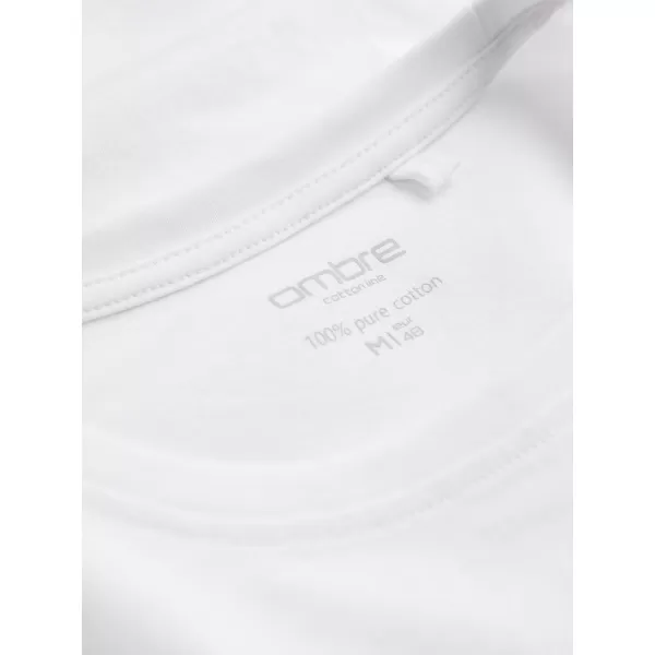  Herren t -Shirt mit langen Ärmeln OMBRE OM-LSBL-0106 WEIß 