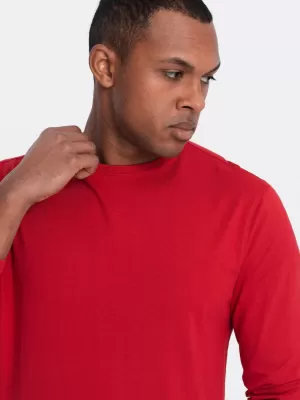 Herren t -Shirt mit einem langen Ärmel OMBRE OM-LSBL-0106 ROT