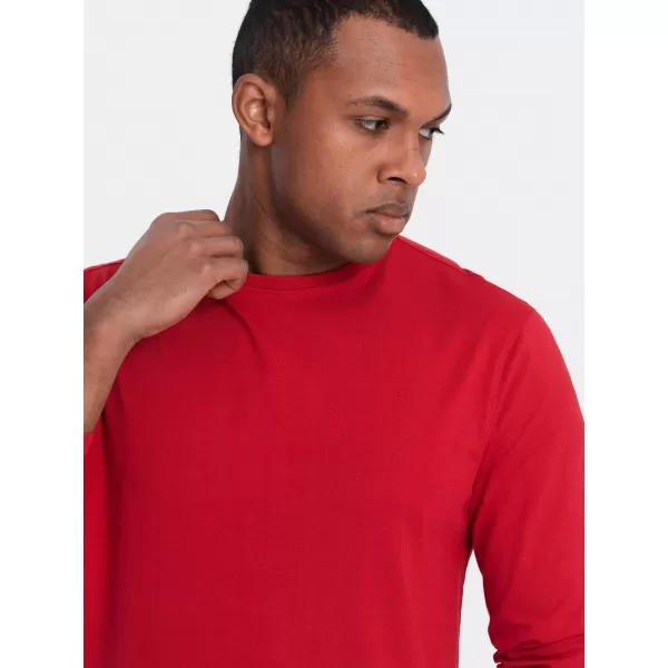  Herren t -Shirt mit einem langen Ärmel OMBRE OM-LSBL-0106 ROT 