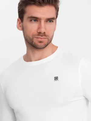 Herren t -Shirt mit einem langen Ärmel OMBRE OM-LSCL-0102 WEIß
