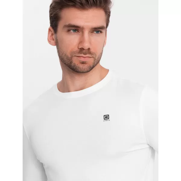  Herren t -Shirt mit einem langen Ärmel OMBRE OM-LSCL-0102 WEIß 