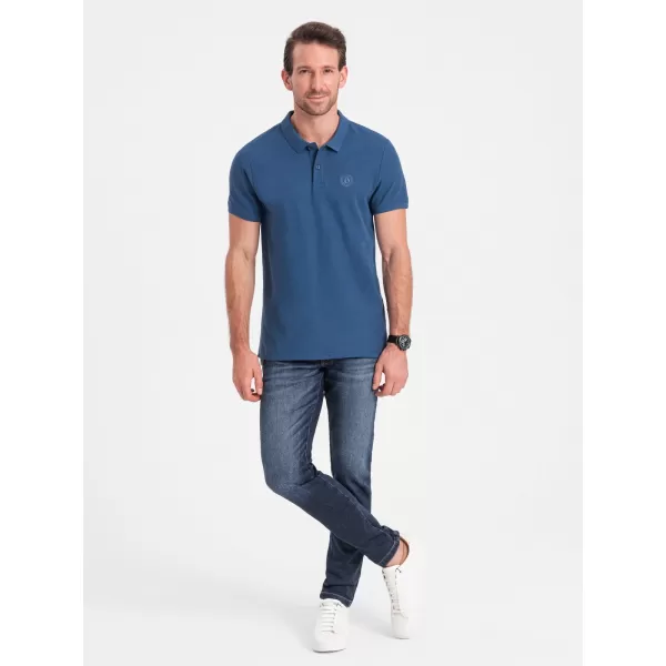  Herren t -Shirt mit einem Kragen OMBRE S1374 DUNKELBLAU 